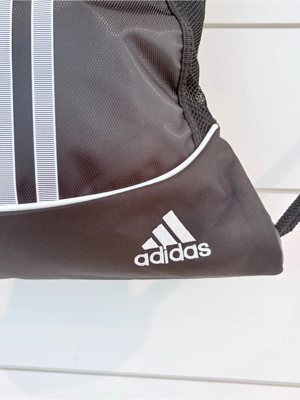 Adidas Y2K Sportcore Drawstring Backpack Gym Sack Black White